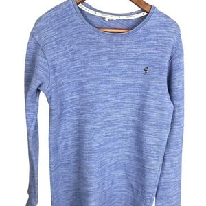 Father Sons Mens Long Sleeve Crewneck Sweater Blue Heathered Space Dye Knit